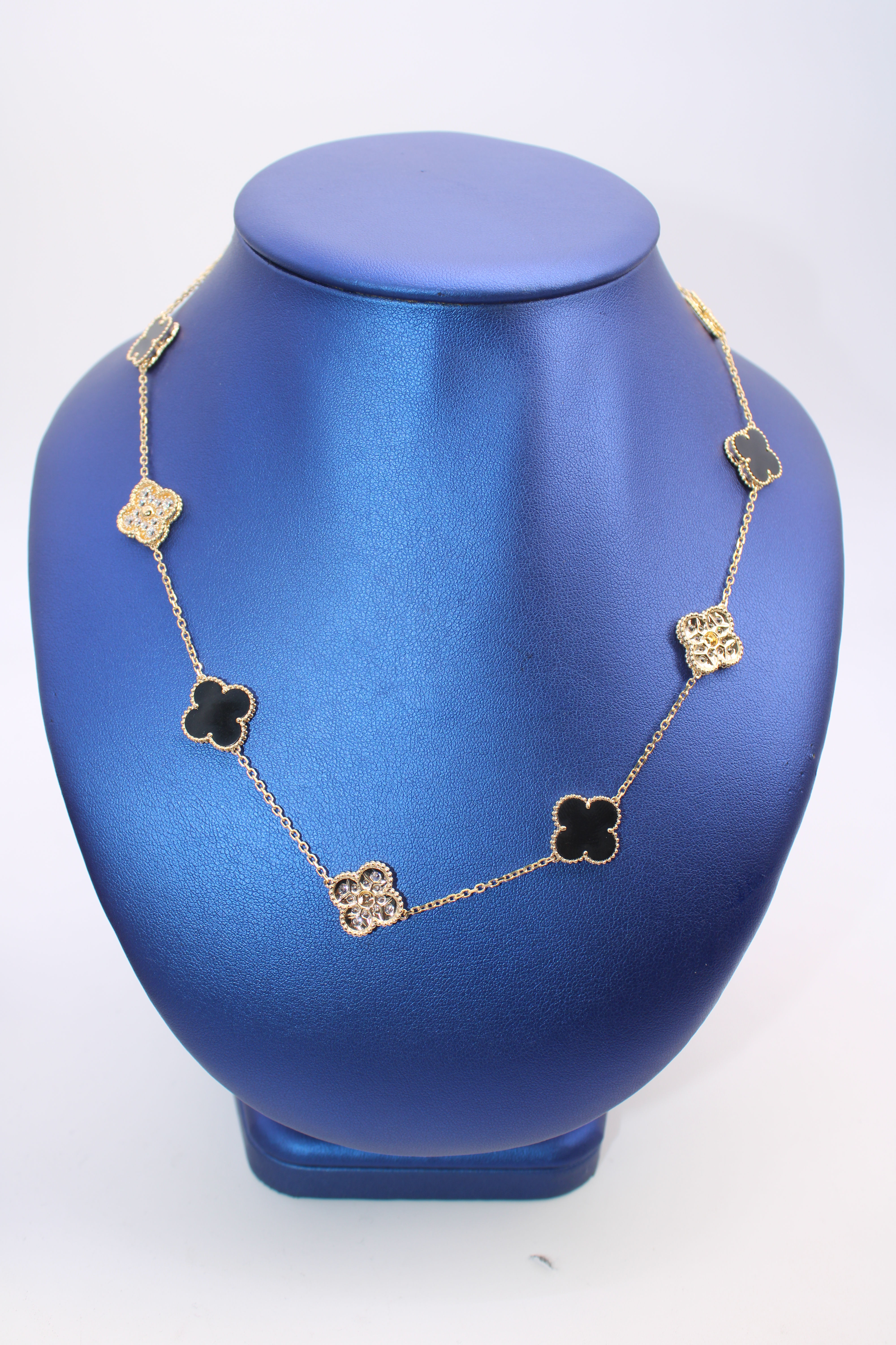 14K Black And Gold Trebol (18')Cz - BTJ™