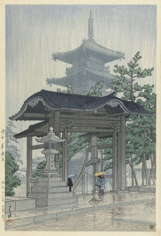 De Zensetsu tempel in Sanshu / Kawase Hasui