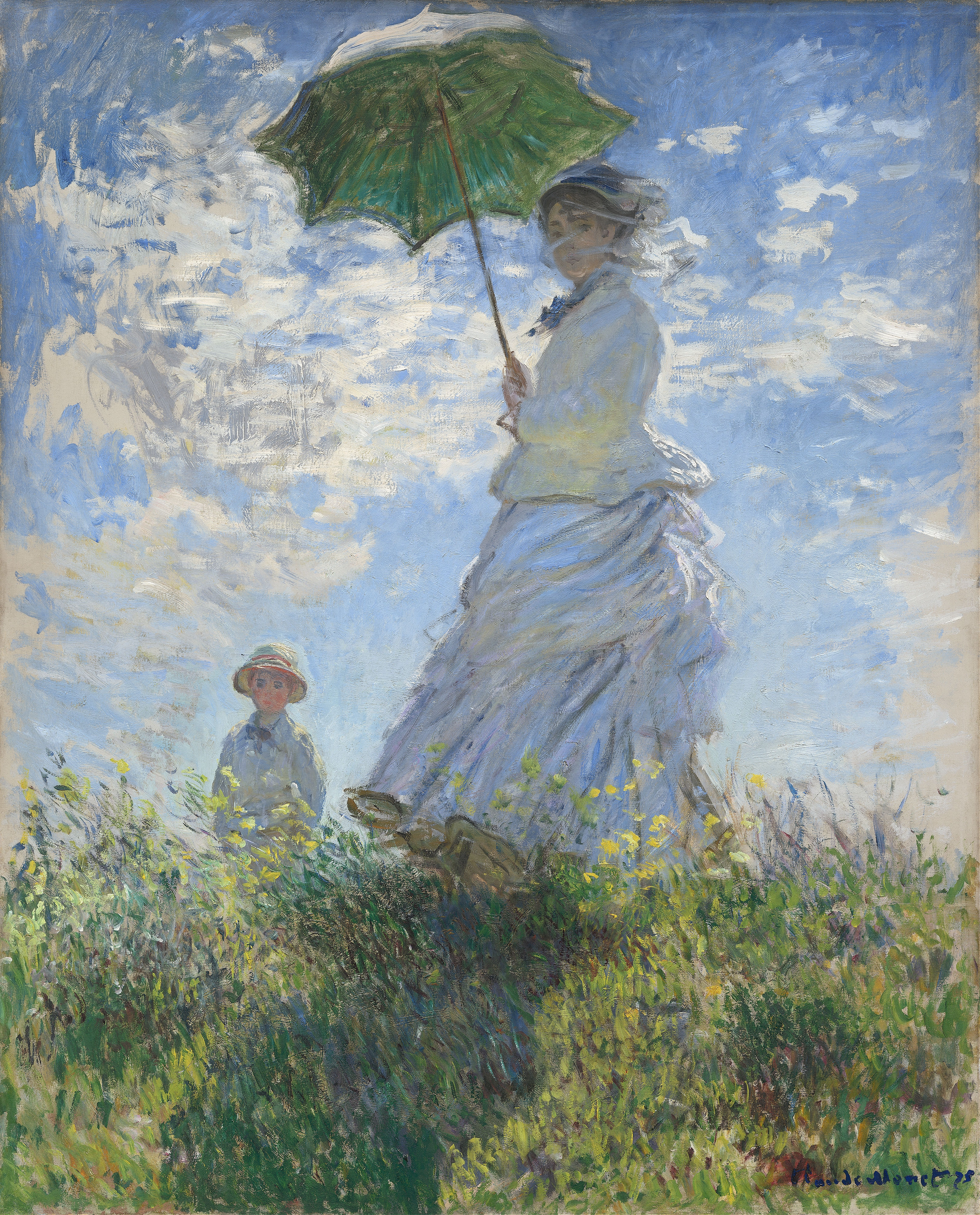 Woman with a Parasol – Madame Monet and Her Son