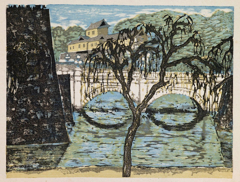 Nijūbashi, from the series ‘Recollections of Tokyo’ / Onchi Kōshirō