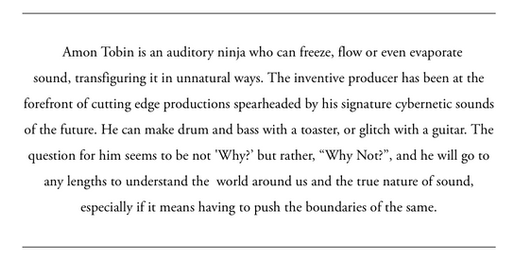 Mister Mime interviews Amon Tobin