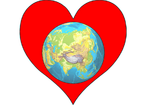 English: Heart Planet Earth