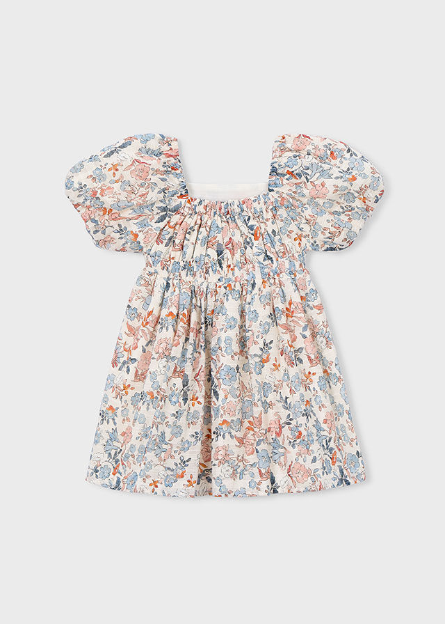 Thumbnail: Mayoral 3928 Floral Puff Sleeve Dress