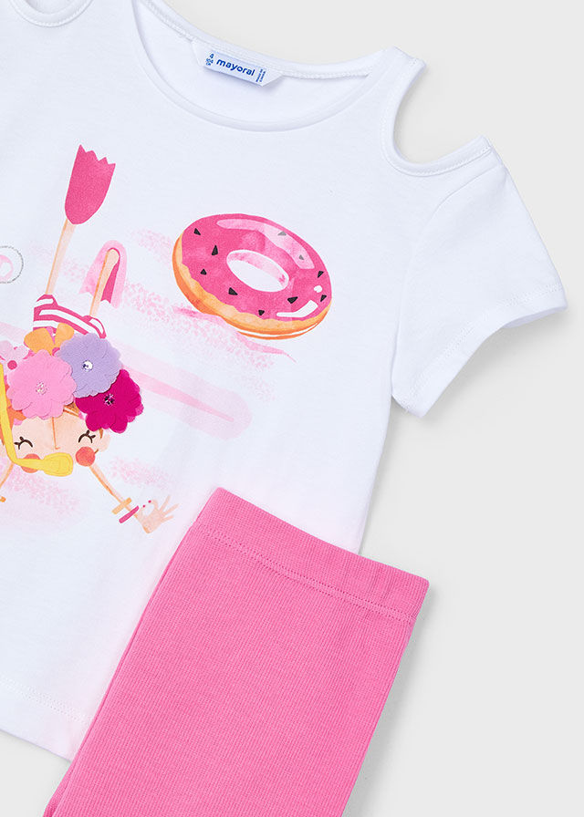 Mayoral 3708 Pink Cycling Shorts and T-shirt Set