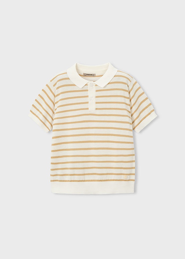 Thumbnail: Mayoral 3106 Beige Stripe Polo Shirt