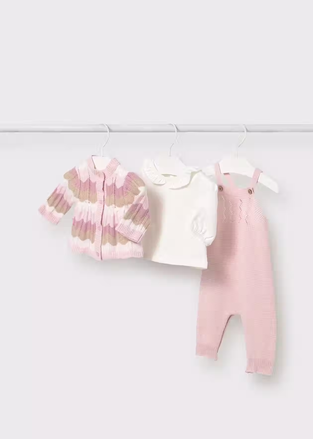 Mayoral Baby 2604 Knit Dungaree 3 Piece Set