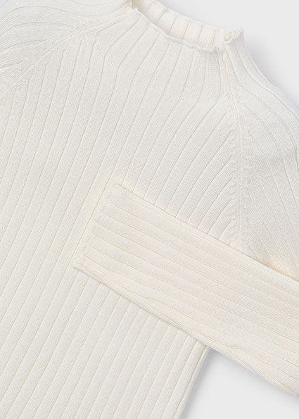 Thumbnail: Mayoral 4001 Cream Ribbed Turtle Neck