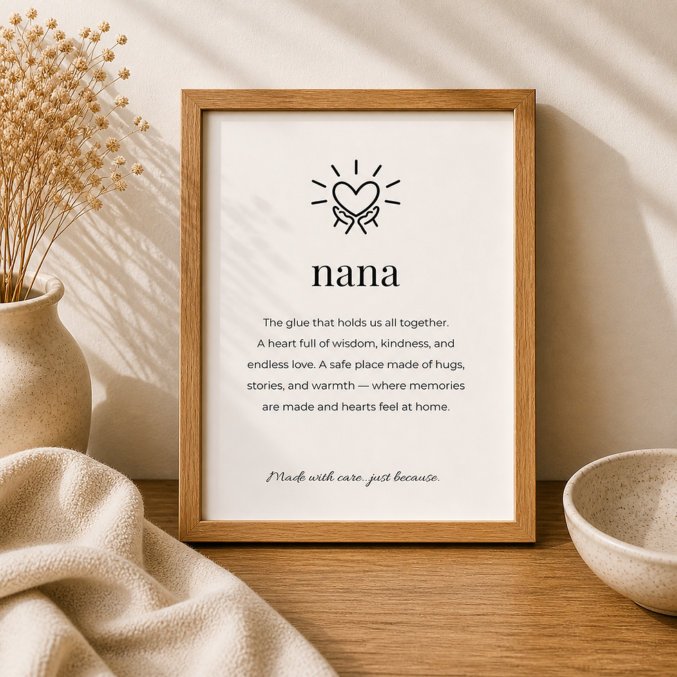 For My Nana Naming Keepsake Framed