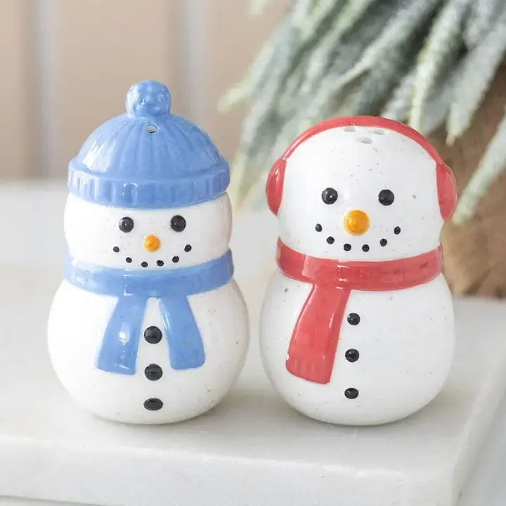 Winter Snowmen Salt & Pepper Shakers