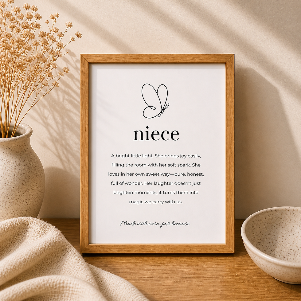 Niece Naming Keepsake Framed