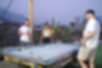 Guests playing pool on the Ha Giang Loop with Bong Hostel
