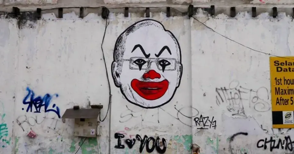 Malaysian artist Fahmi Reza's caricature of former Prime Minister Najib Razak. (Photo Credits: Fahmi Reza)