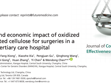 Clinical and Economic Impact of Oxidized Regenerated Cellulose for Surgeries in a Chinese Tertiary Hospital