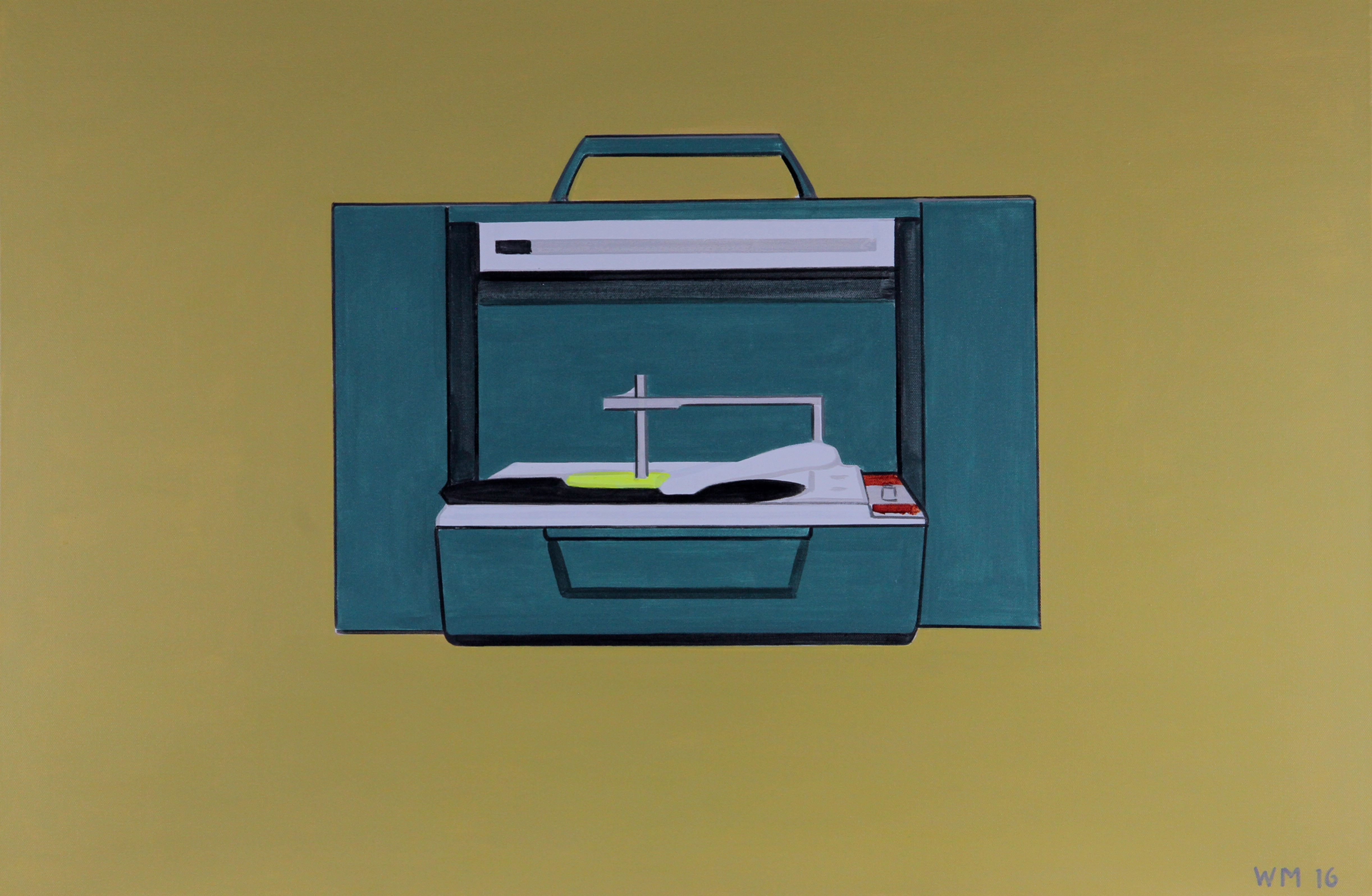 Portable Vintage Record Player Painting