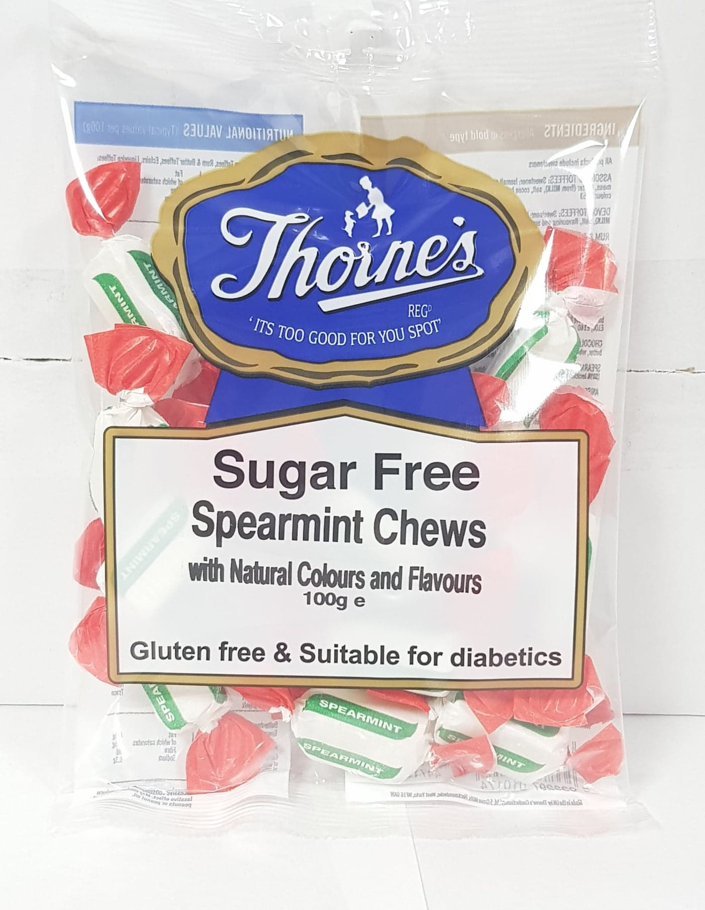Thornes Spearmint Chews - Sugar Free - Gluten Free - Suitable for diabetic
