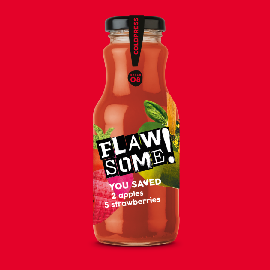 Thumbnail: Flawsome Apple & Strawberry No added sugar cold pressed juice 250ml