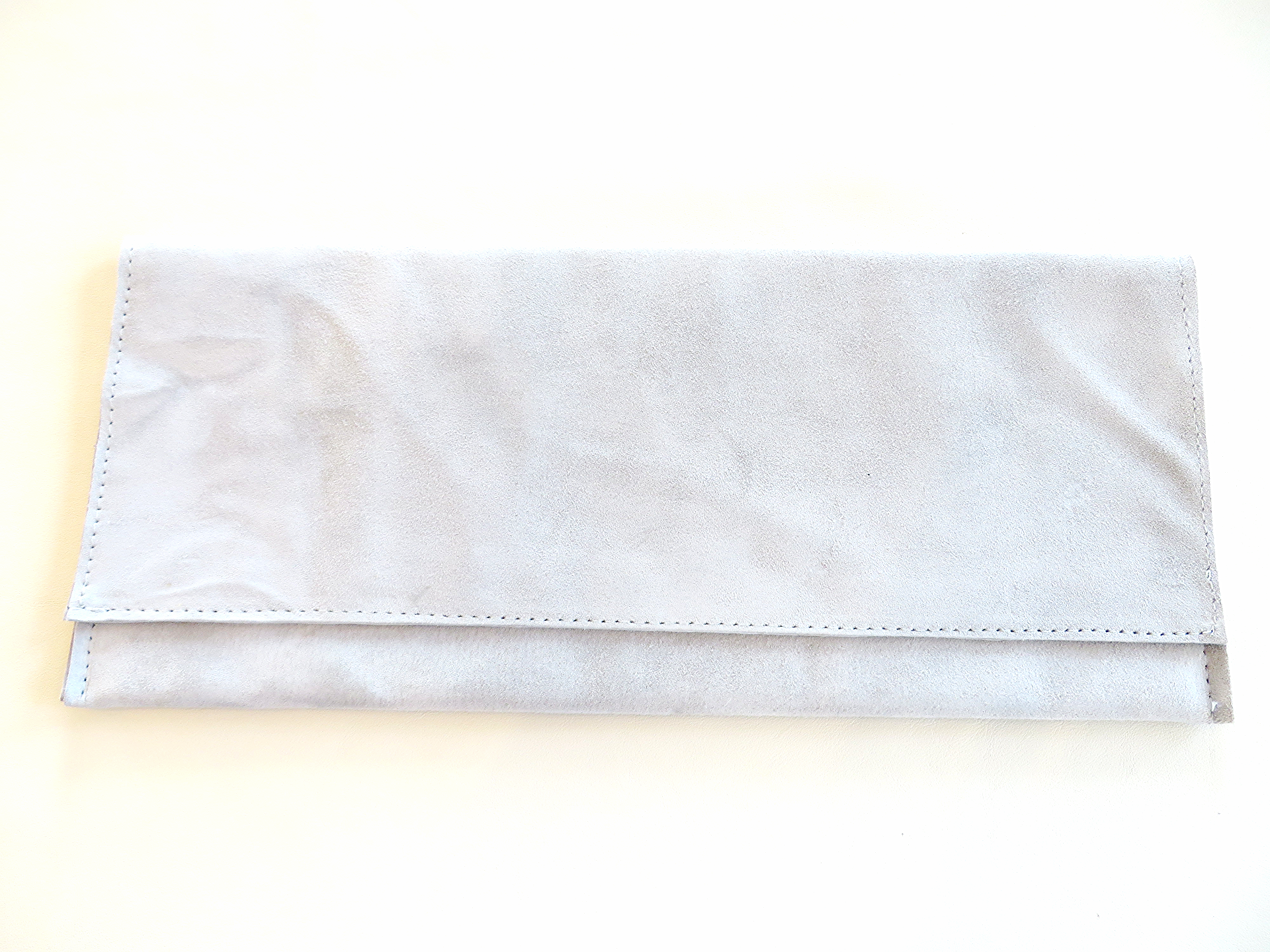 Gray Suede Clutch