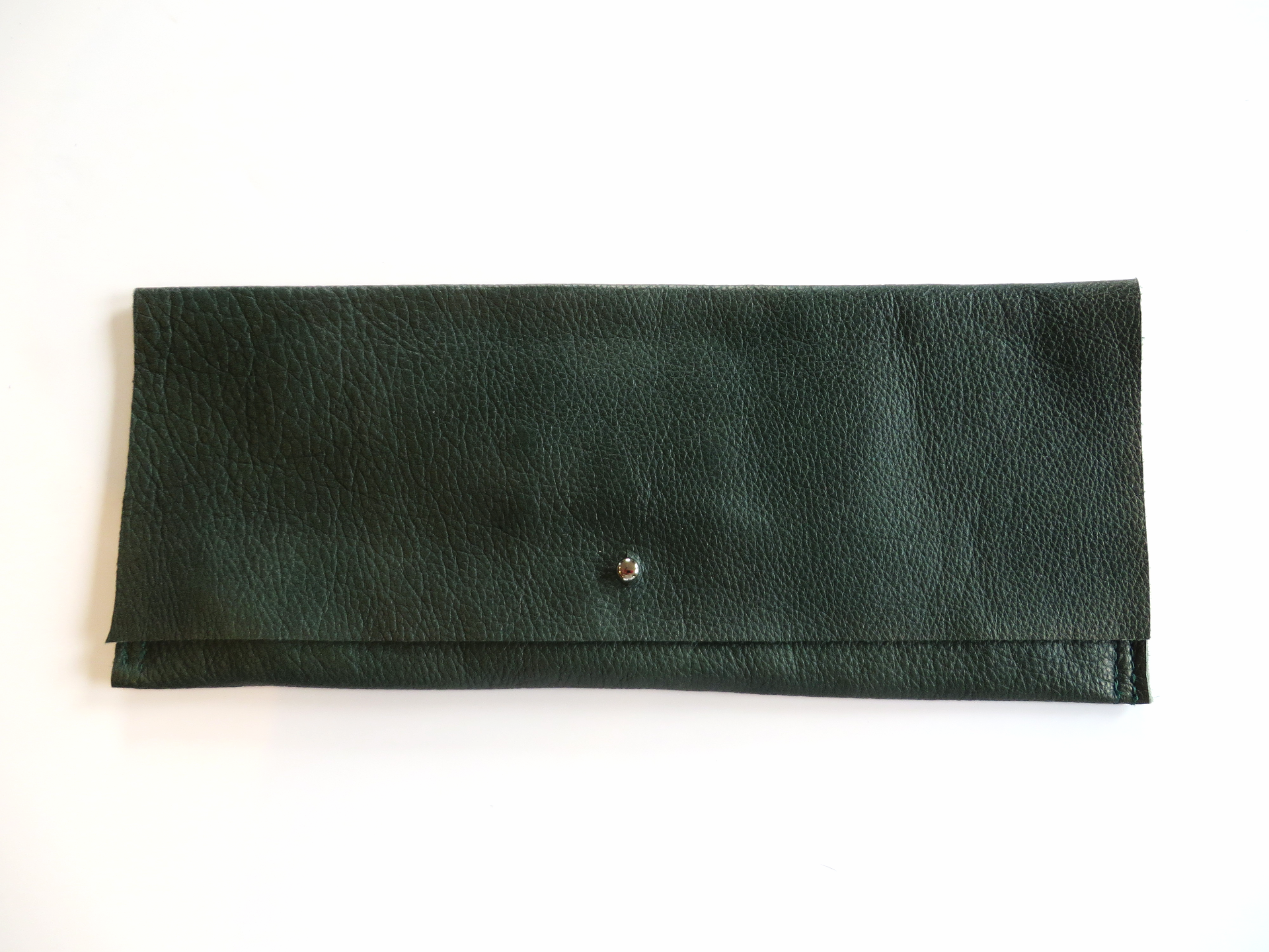 Deep Forest Leather Clutch w/Hand Strap