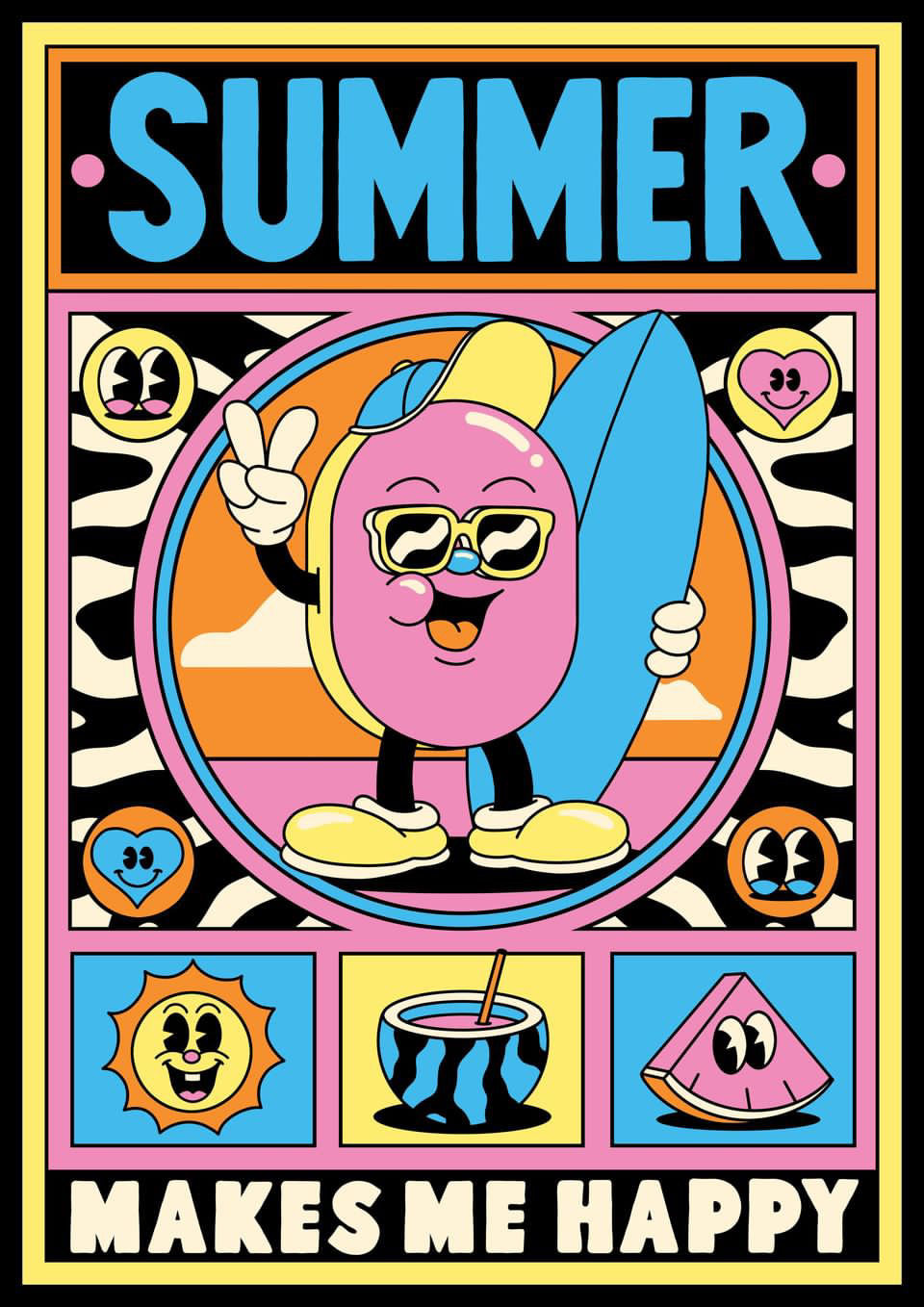 Summer makes me happy (Framed)