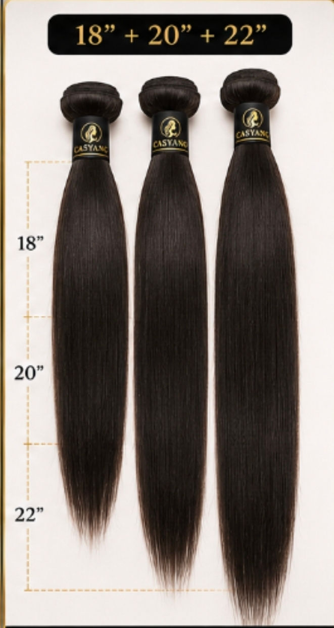 Miniature : Paquets  de 3 cheveux humain lisses 12A effet dégradé 