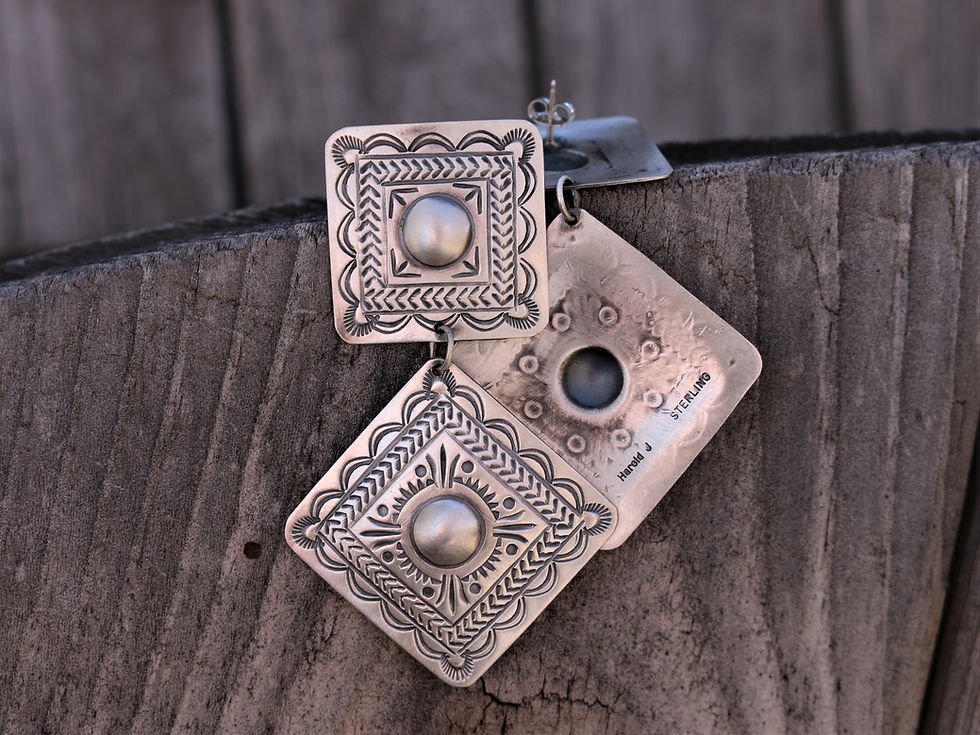Thumbnail: Large silver earrings