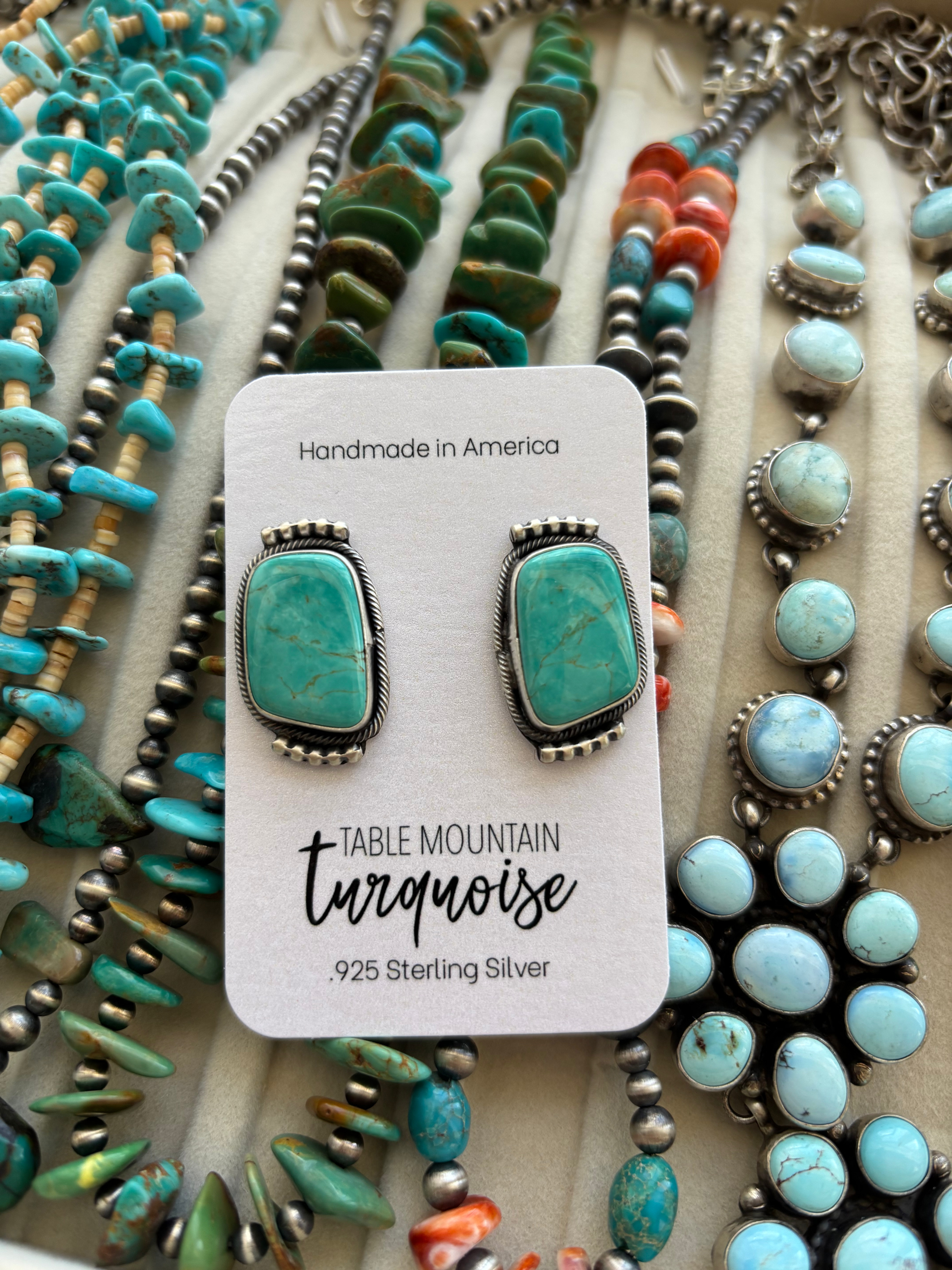 Royston Rectangle Post Earrings w/ Dots