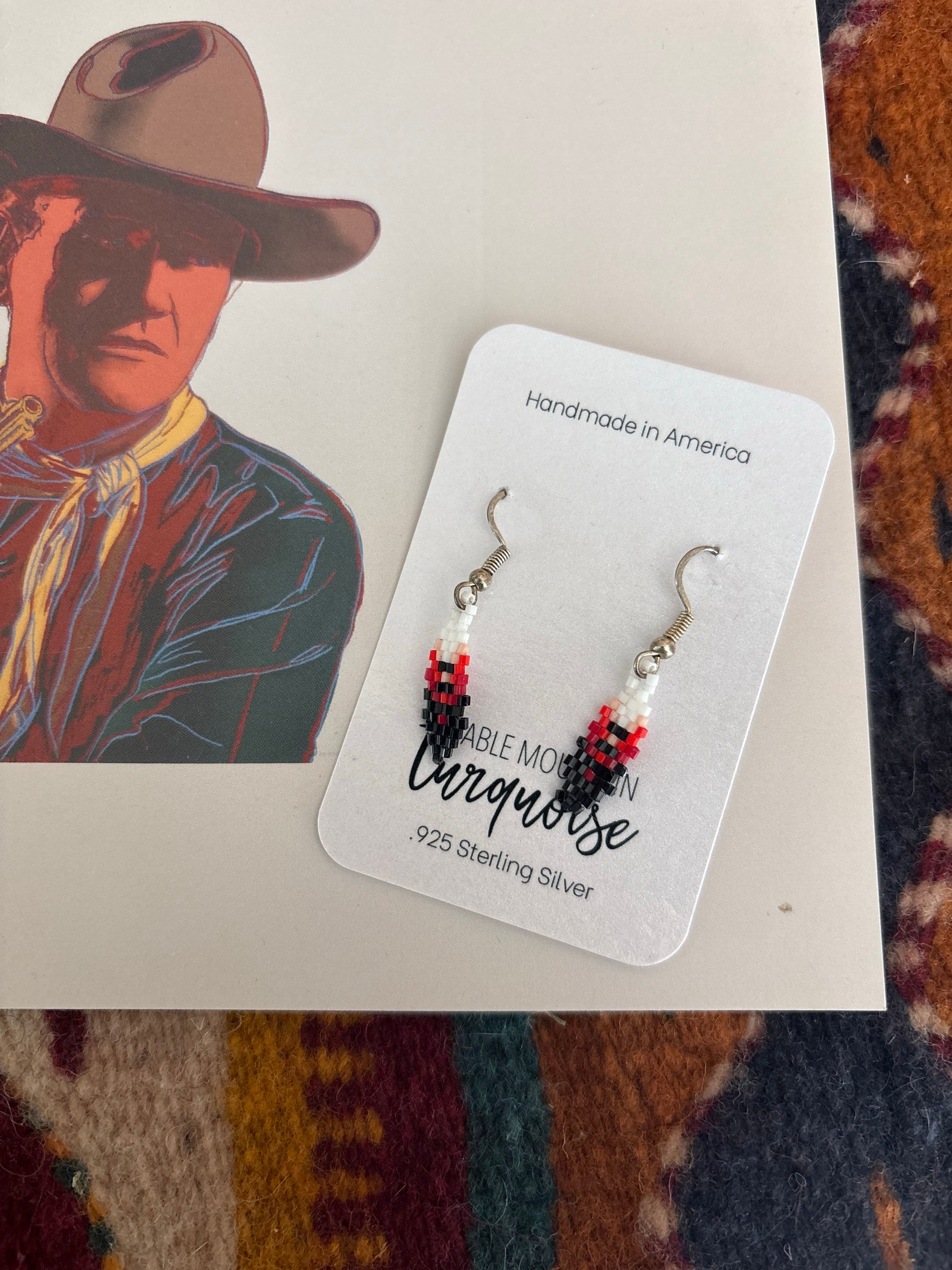 Hand Beaded Dangle Earrings