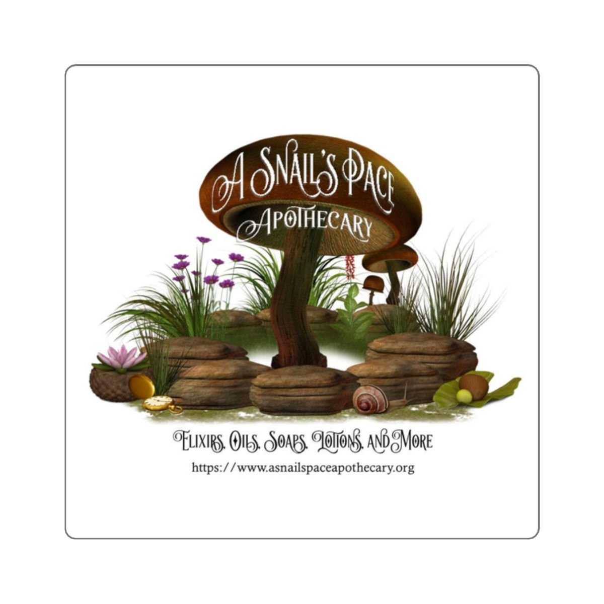 Mushroom Logo Square Stickers