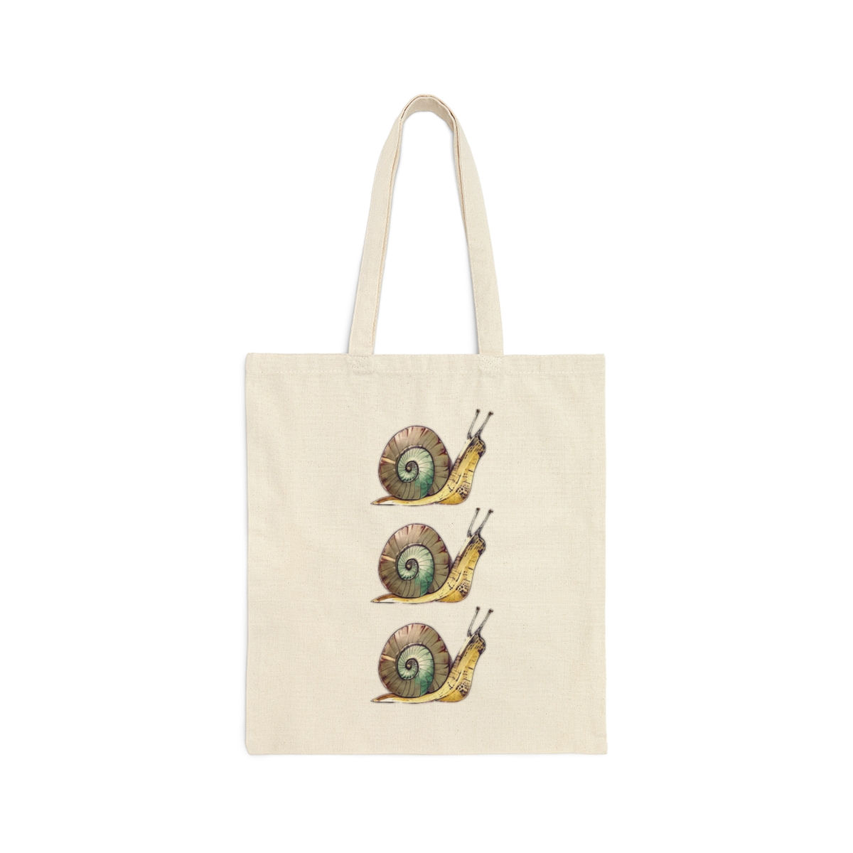Triple Snail Cotton Canvas Tote Bag