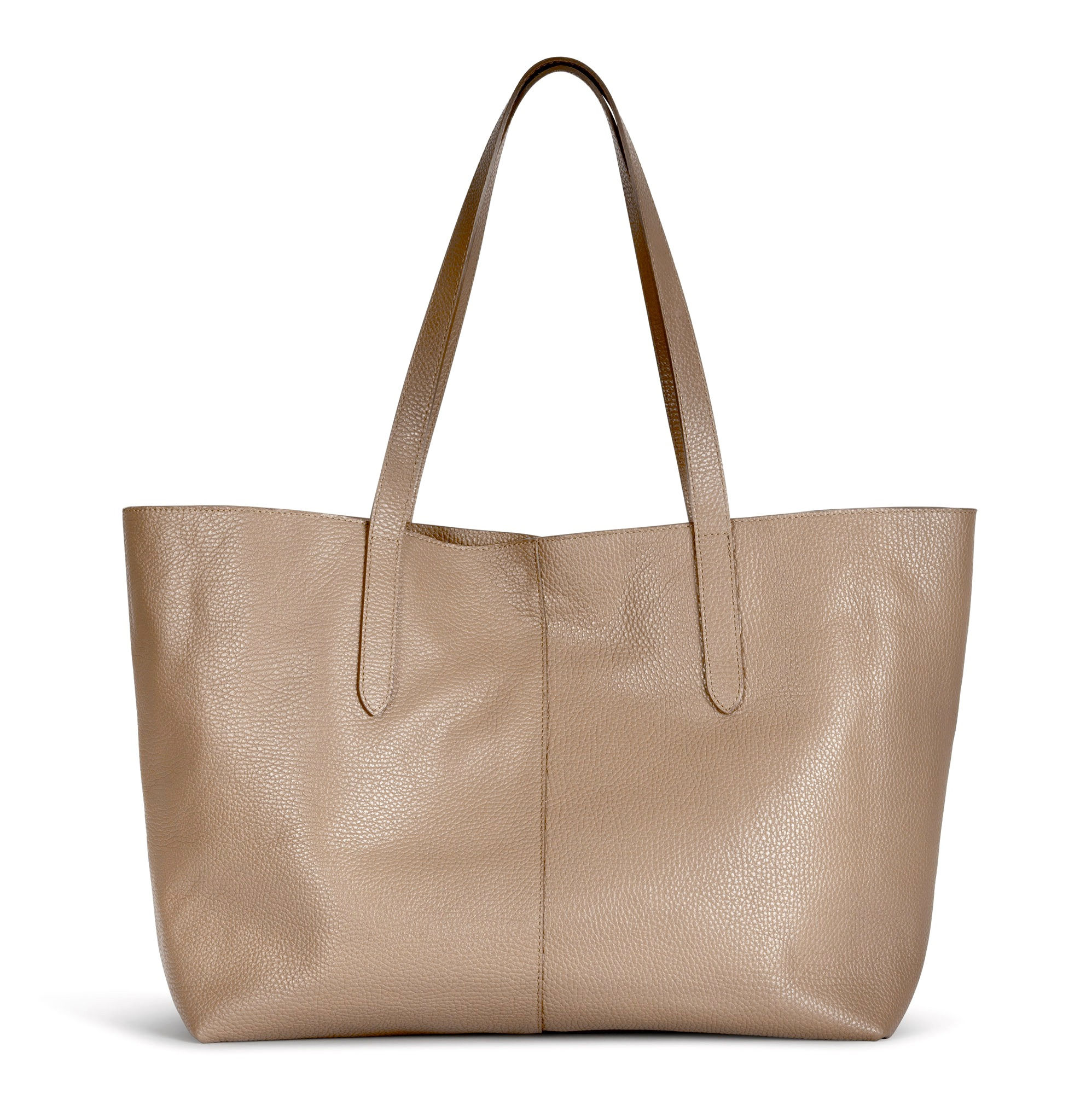 Karin tote taupe in soft grain leather