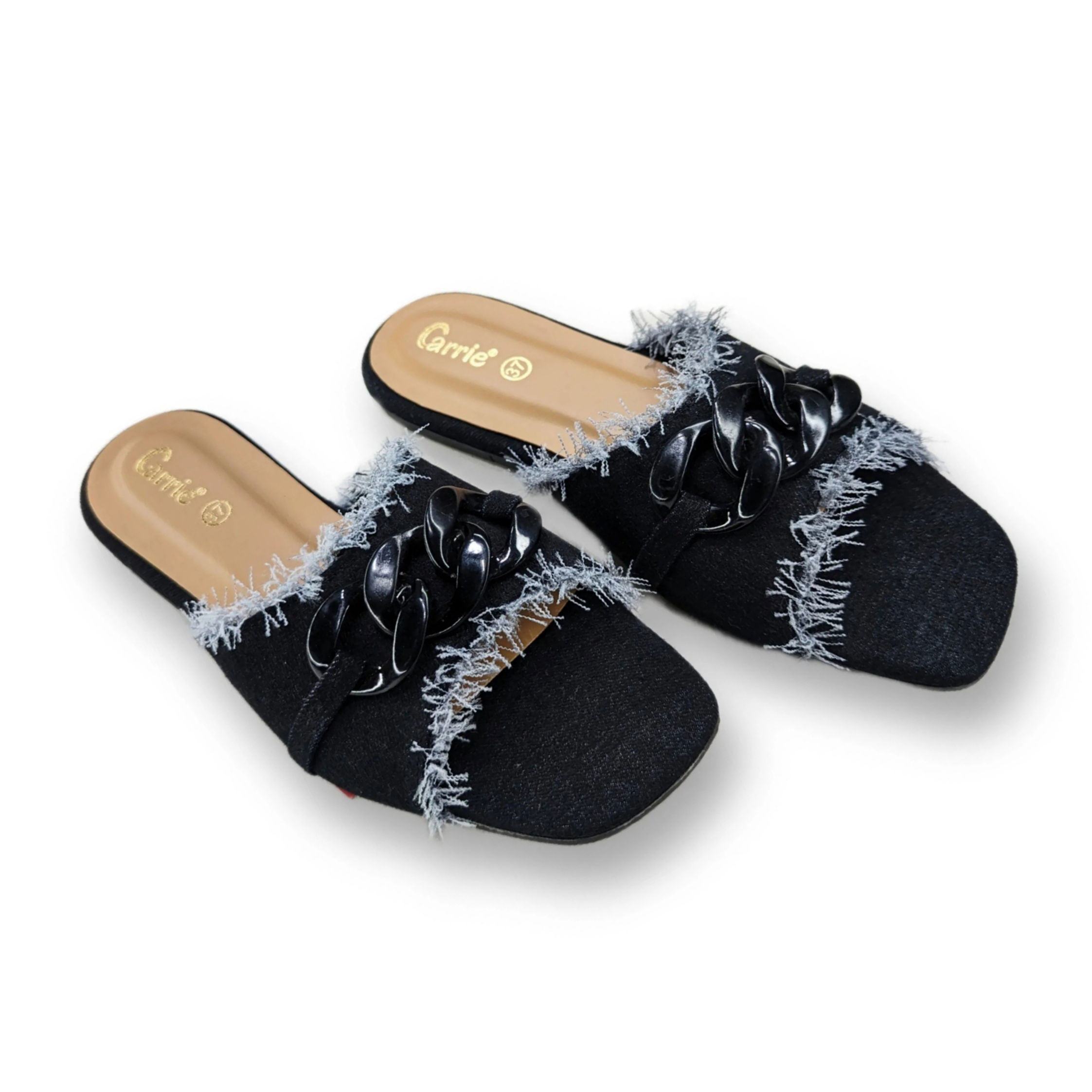 Denim Dream Slides Black