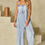 Thumbnail: Whimsy Rose "BEACHY" Light Denim Overalls