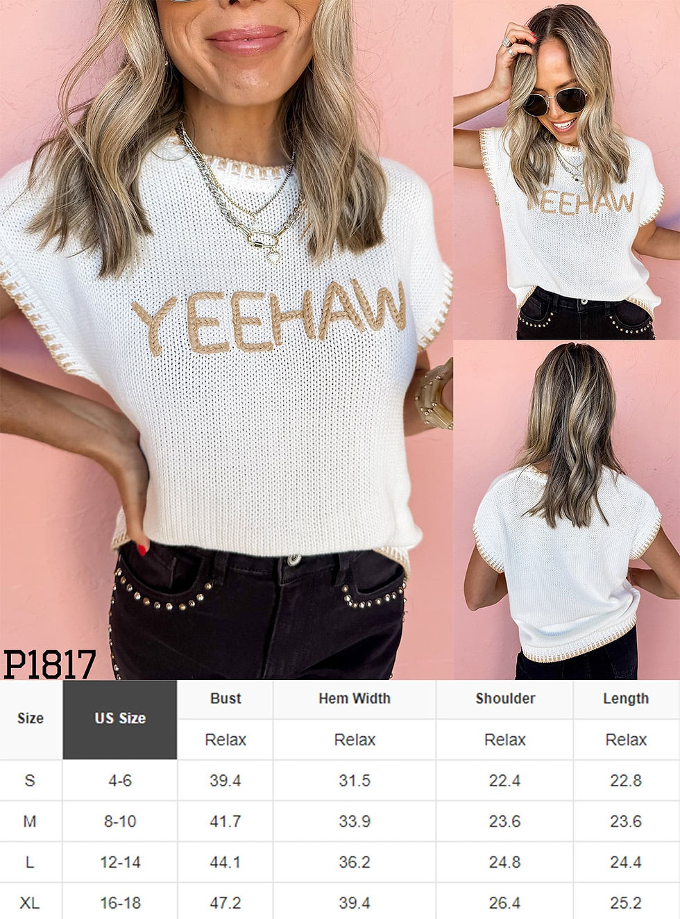Thumbnail: Whimsy Rose "YEEHAW" Sleeveless Knit