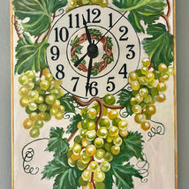 painted green grapes on clock face