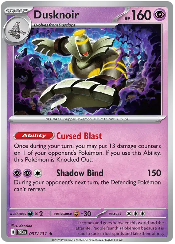 037/131 -  Dusknoir  - Prismatic Evolutions - Rare (Holo)
