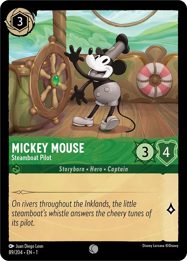 089/204 - Mickey Mouse - Steamboat Pilot - Common (Foil)