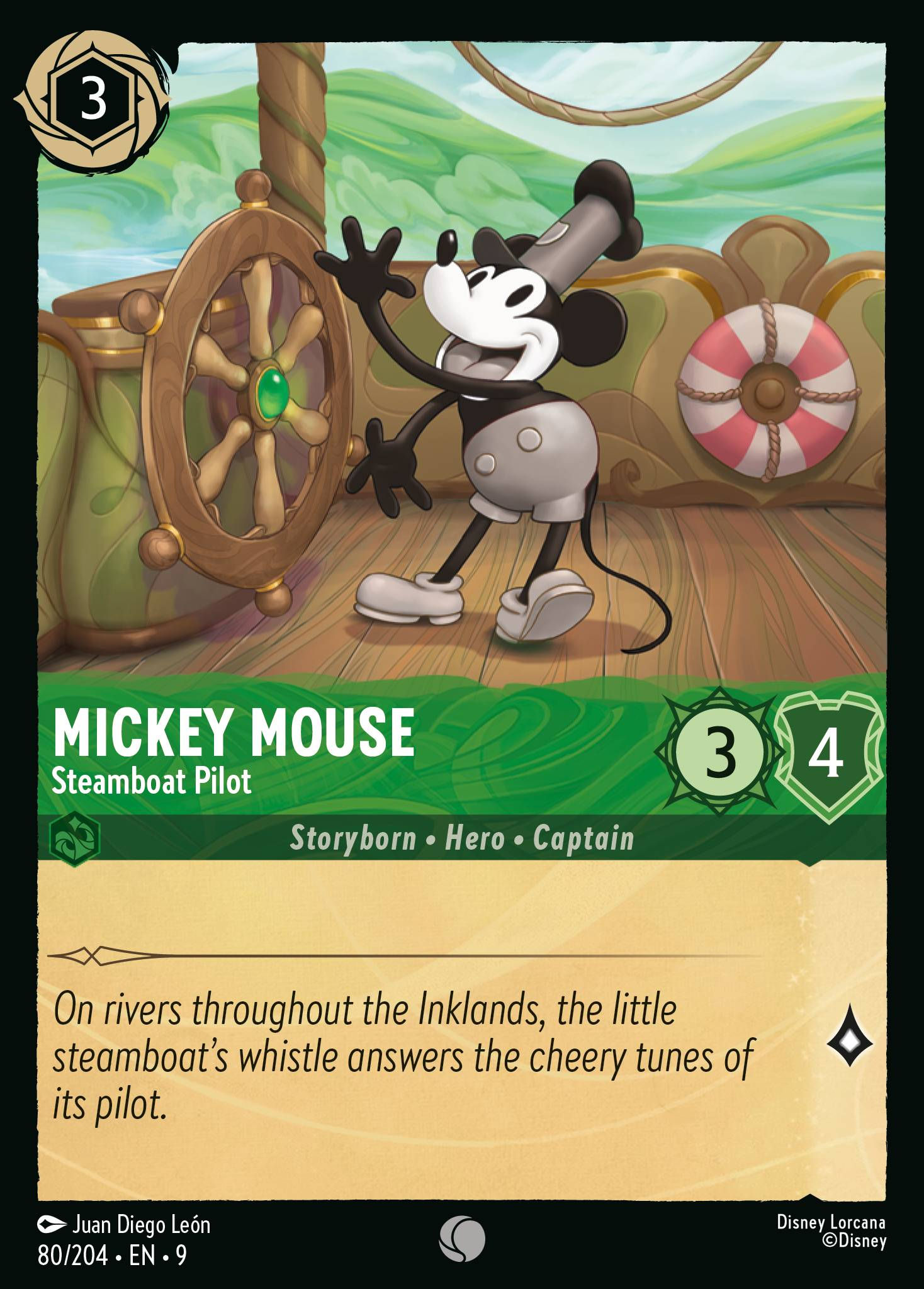 080/204 - Mickey Mouse - Steamboat Pilot - Common (Foil)