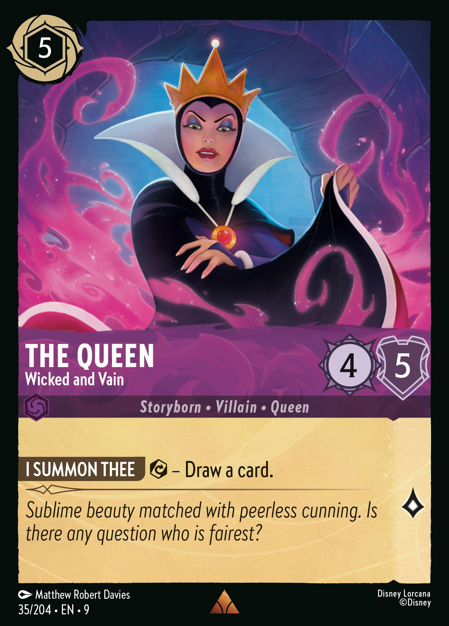 035/204 - The Queen - Wicked and Vain - Rare (Foil)
