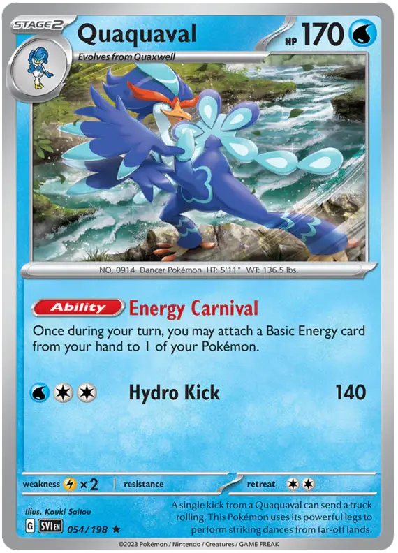 054/198 - Quaquaval - Scarlet and Violet Base - Rare (Non Holo)