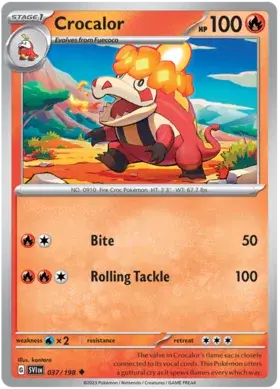 037/198 Crocalor  - Scarlet and Violet Base - Uncommon