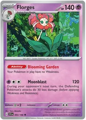 093/198 -  Florges - Scarlet and Violet Base - Uncommon (Reverse Holo)