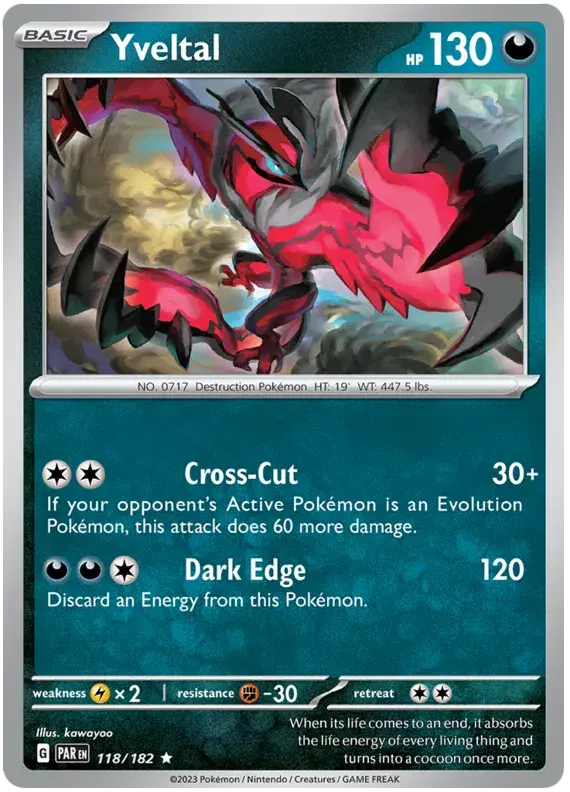 118/182 - Yveltal - Paradox Rift - Rare (Holo)