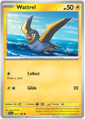 077/198 - Wattrel  - Scarlet and Violet Base - Common (Reverse Holo)