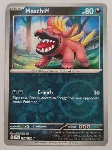 136/198 - Maschiff  - Scarlet and Violet Base - Common (Reverse Holo)