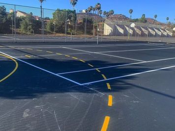Sports Court Lines Painted on New Blacktop