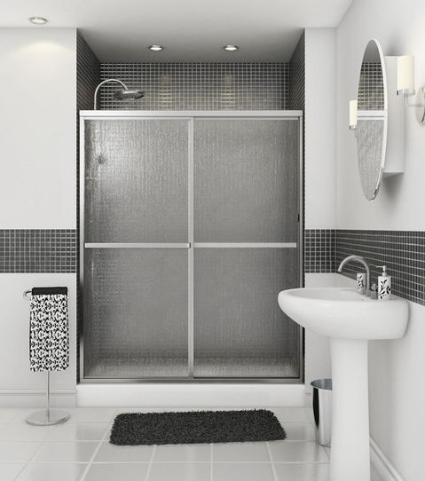 Shower with Glass Sliding Doors
