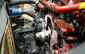 A Commercial Semi Truck Undergoing Routine Maintenance