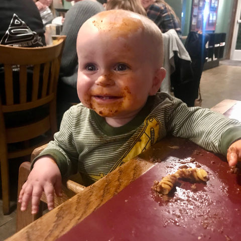 Child Enjoying Food Off Of Our Kids Menu