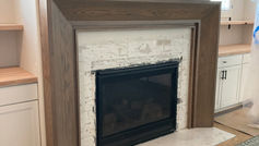 Custom Red Oak Fireplace Mantel. Fabricated, Finished & Installed