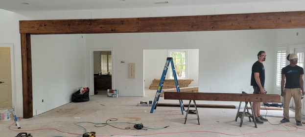 A Custom Woodworking Project Being Installed